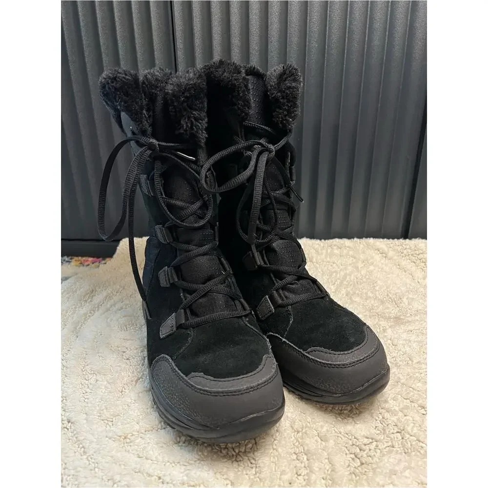 Columbia Ice Maiden II Winter Snow Boots Black Grey Waterproof Size 9.5